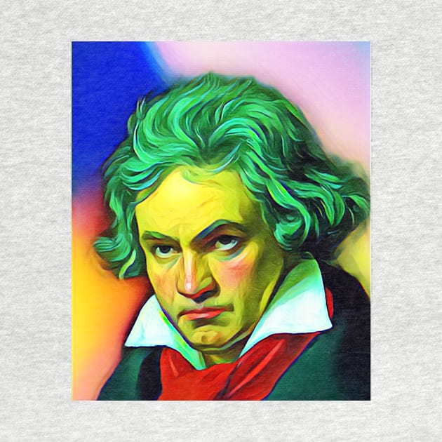 Ludwig van Beethoven Colourful Portrait | Ludwig van Beethoven Artwork 6 by JustLit